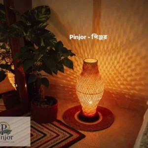 Eco-friendly handmade bamboo floor lamp with warm illumination for sustainable home decor