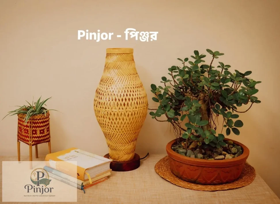 Eco-friendly handmade bamboo floor lamp with warm illumination for sustainable home decor