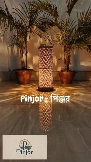Handcrafted cylinder bamboo tubo lamp with warm illumination for sustainable home decor